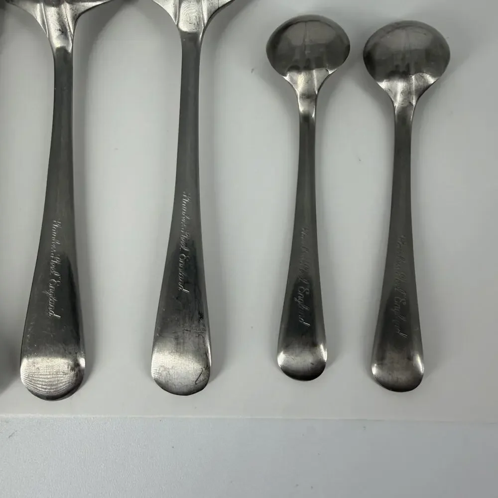 7X Serving Cooper Bros QUEEN ANNE Stainless England Fork Bonbon Sugars Spoons